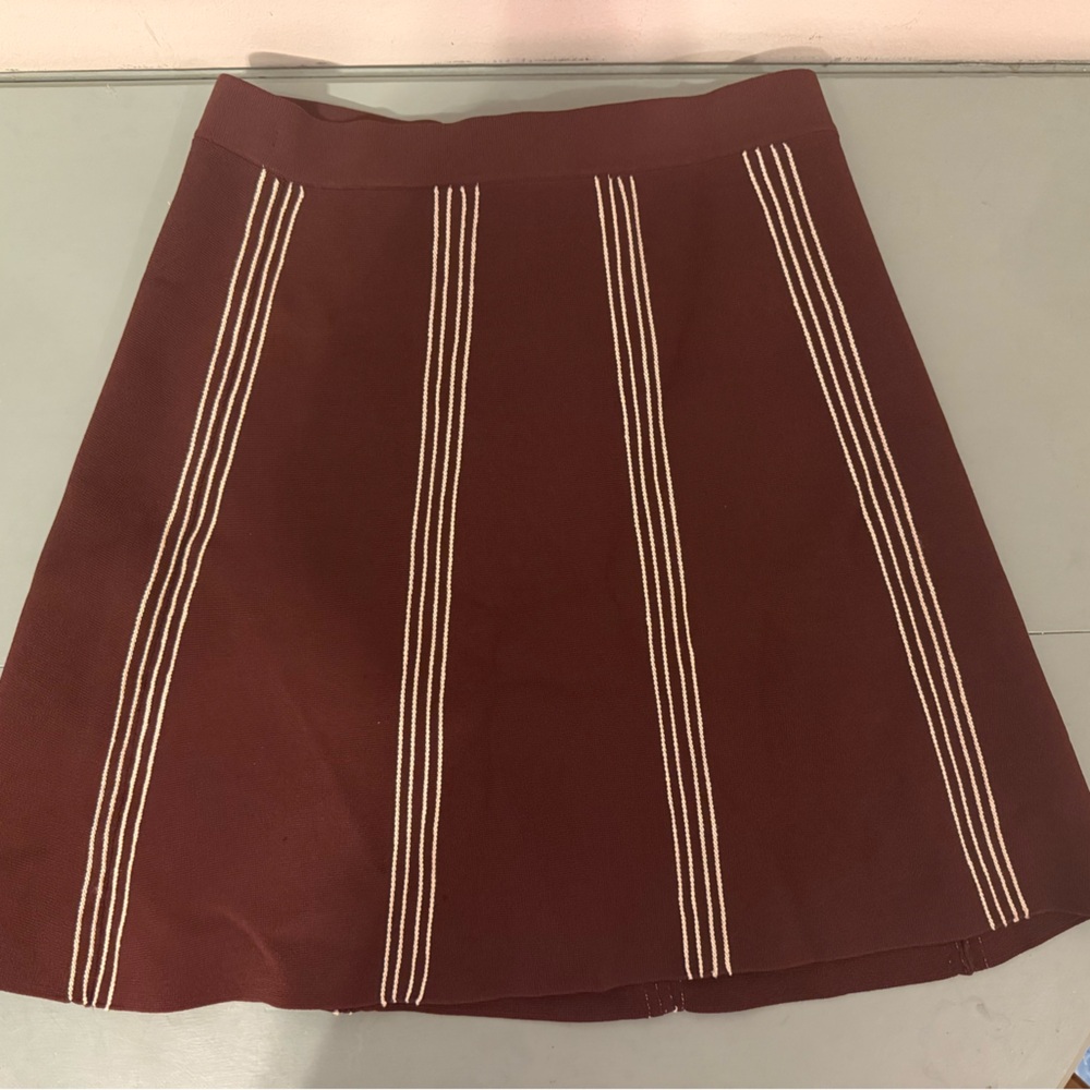 Sandro Brown A-Line Knit Skirt - Picture 2 of 7